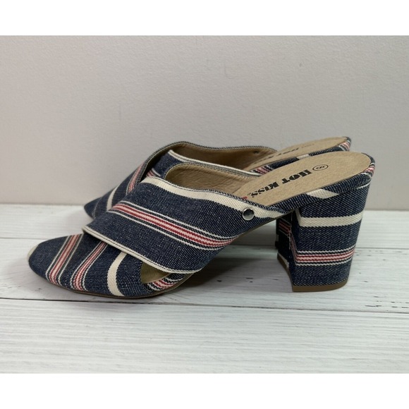 Hot Kiss Shoes - Y2K Hot Kiss Womens 8 M Vintage 90s 00s Chunky Denim Platform Wedge Ankle Sandal